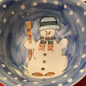 Snowman Ceramic Bowl By Tabletops Unlimited